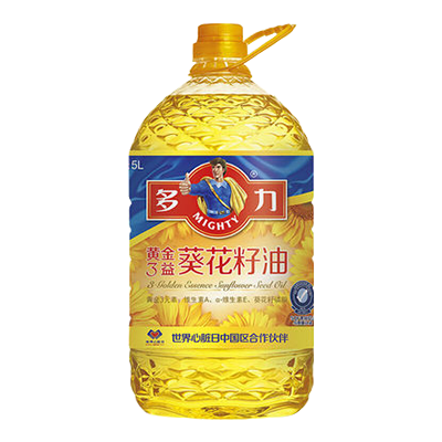  多(duō)力黃金3益葵花籽油5L